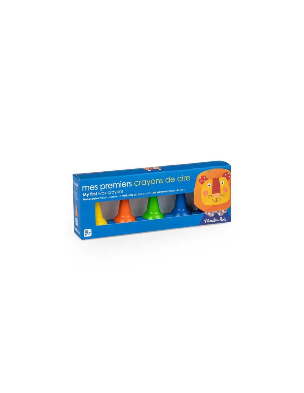 Moulin Roty 5 crayons de cire Les Popipop - Hot