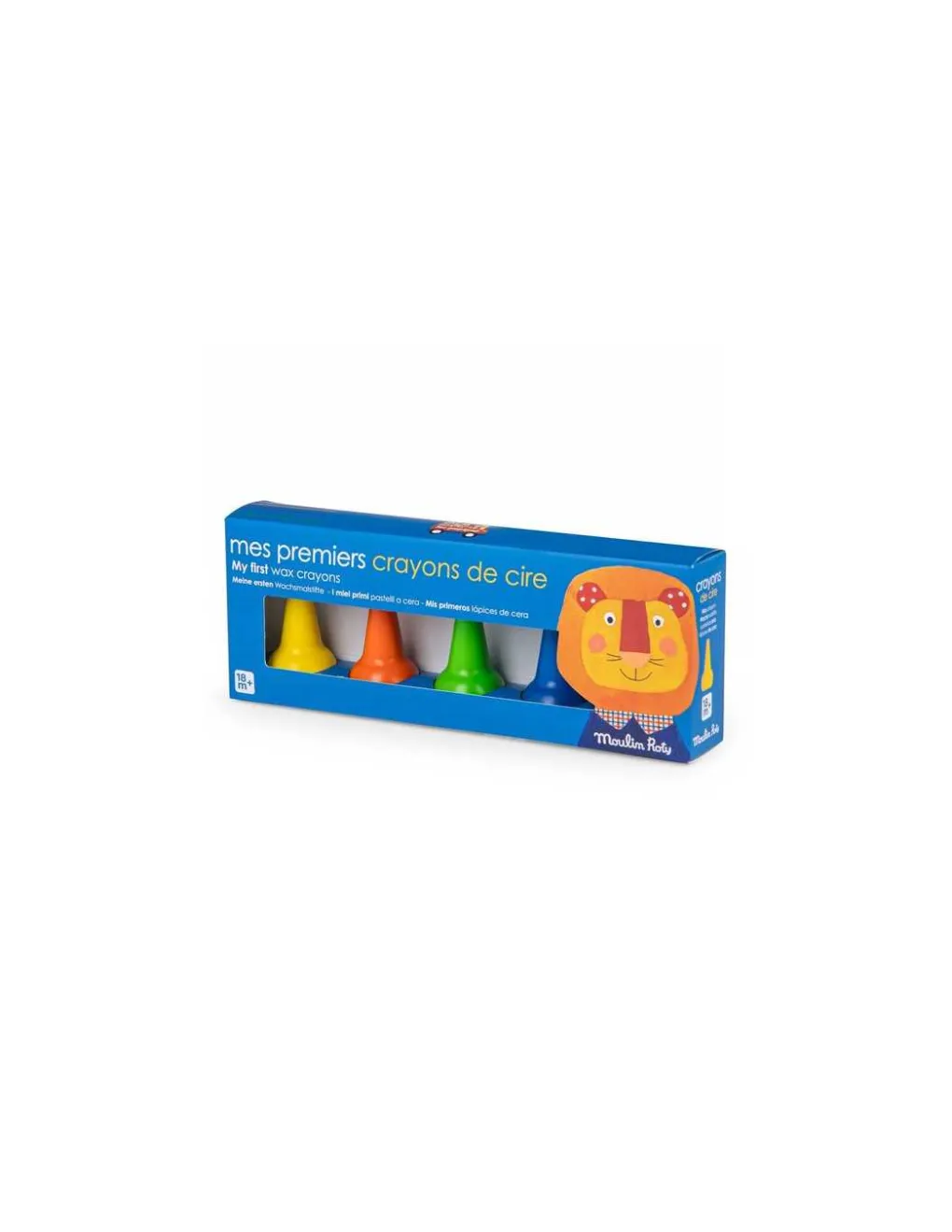 Moulin Roty 5 crayons de cire Les Popipop - Hot