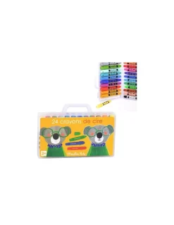 Moulin Roty 24 crayons de cire les Popipop - Clearance