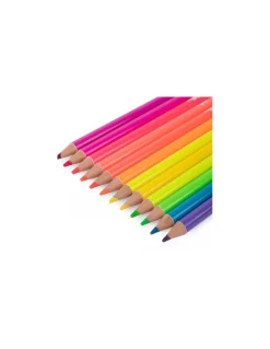 Moulin Roty 12 crayons de couleur Néon Les Schmouks - Clearance