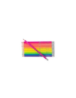 Moulin Roty 12 crayons de couleur Néon Les Schmouks - Clearance