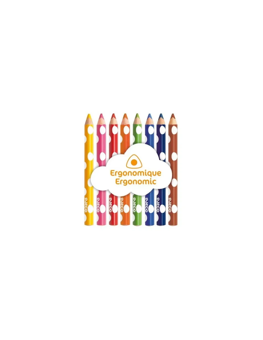 Djeco 8 crayons de couleur pour les petits - Discount