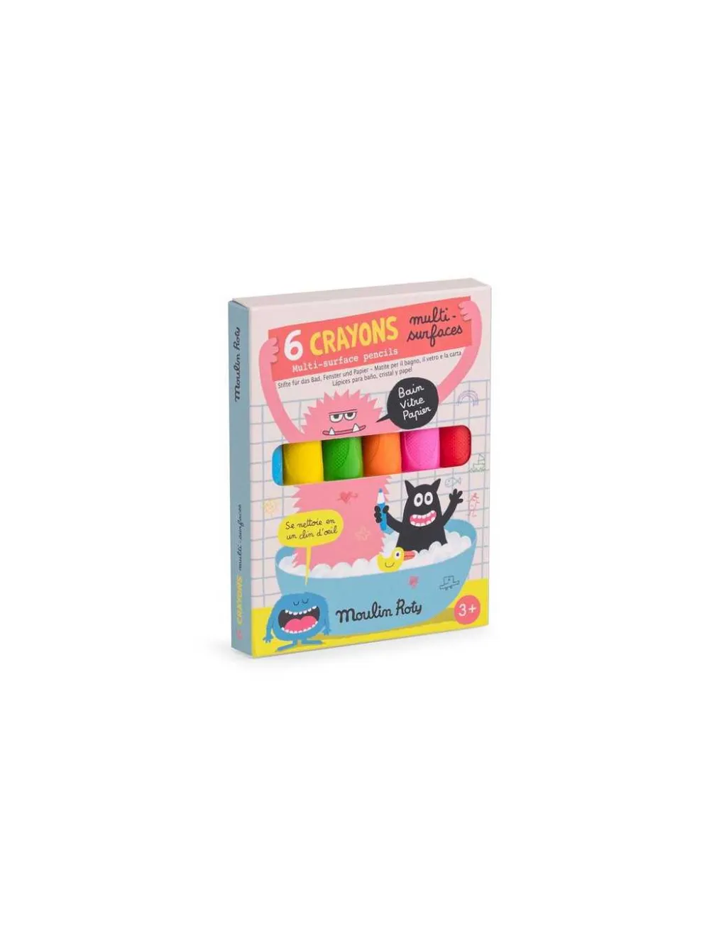 Moulin Roty 6 crayons multisurfaces Les Schmouks - New