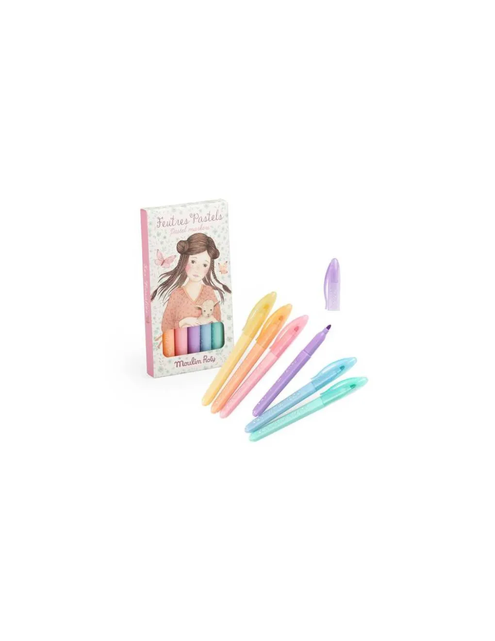 Moulin Roty 6 feutres pastels Les Rosalies - Hot