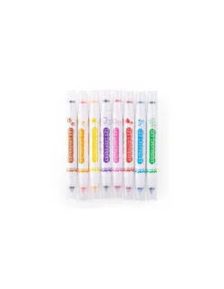Moulin Roty 8 feutres tampons 2 en 1 Les Loufoques - Discount