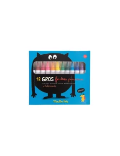 Moulin Roty 12 gros feutres pinceaux Les Schmouks - Online