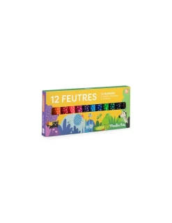 Moulin Roty 12 gros feutres pointes coniques Les Toupitis - Outlet