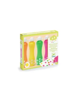 Djeco 4 Marqueurs gros pois Néon - Discount