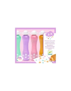 Djeco 4 Marqueurs gros pois Pearly - Discount