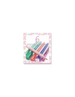 Djeco 6 marqueurs pailletés sweet - Clearance