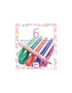 Djeco 6 marqueurs pailletés sweet - Clearance