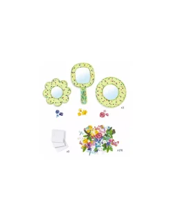 Djeco 3 miroirs à décorer douceur florale - Do it Yourself Discount