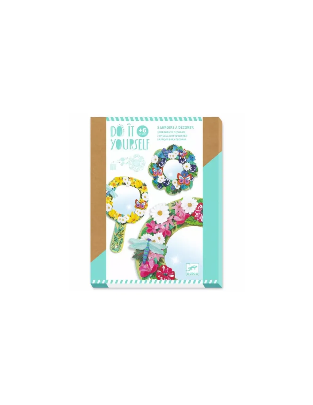 Djeco 3 miroirs à décorer douceur florale - Do it Yourself Discount