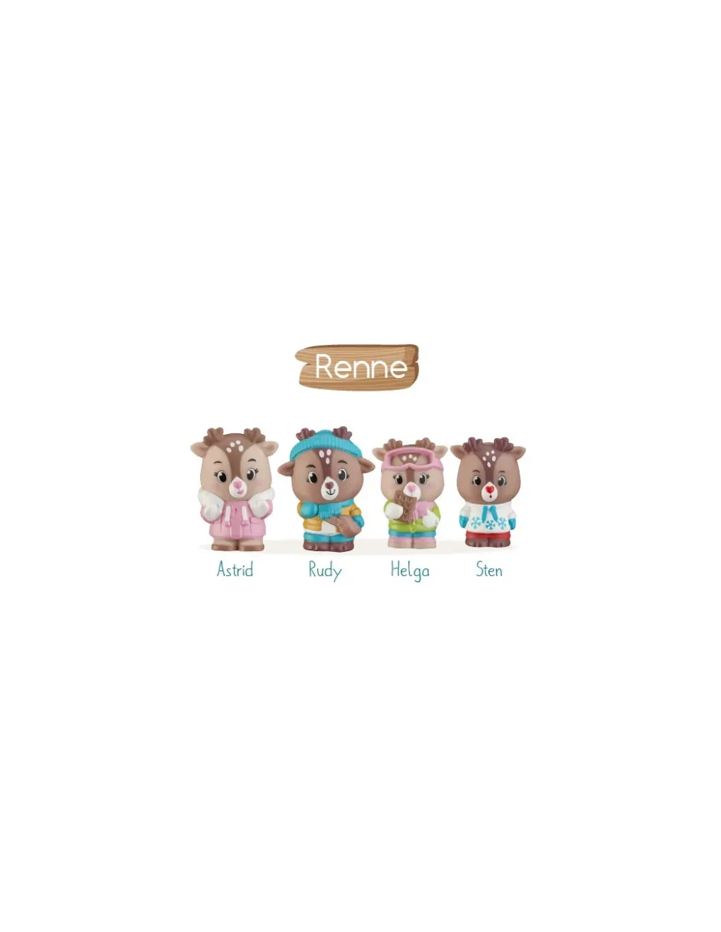 Klorofil 4 personnages famille Renne Clearance