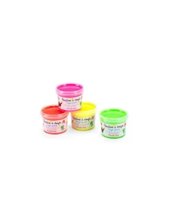 Moulin Roty 4 pots de peinture à doigts fluo Les Schmouks - New