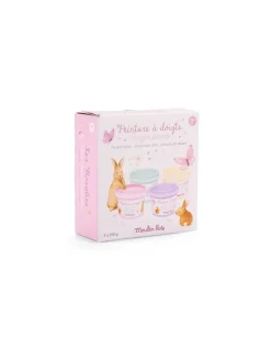 Moulin Roty 4 pots de peinture à doigts pastel Les Rosalies - Clearance