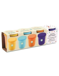 Djeco 4 pots de pâte à modeler nature - Discount