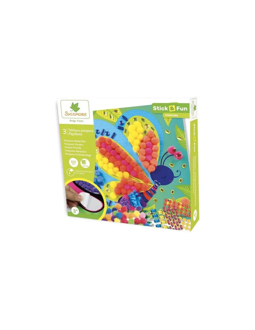 Sycomore 3 tableaux pompons papillons - Clearance