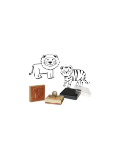 Crea Lign’ 9 tampons en bois les animaux de la savane - CréaLign' Online