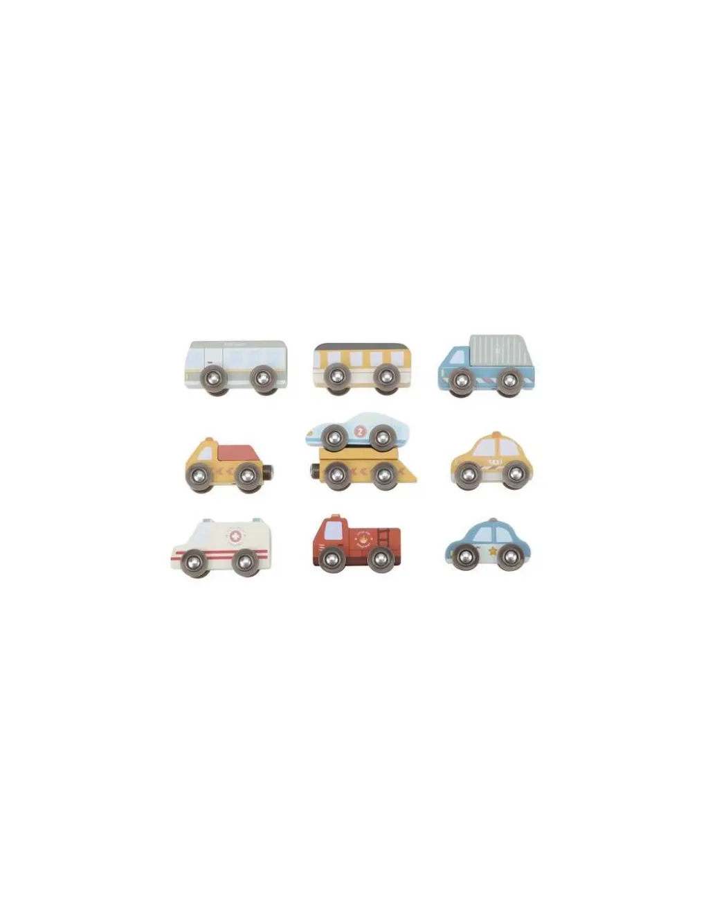 Little Dutch 9 véhicules en bois - Discount