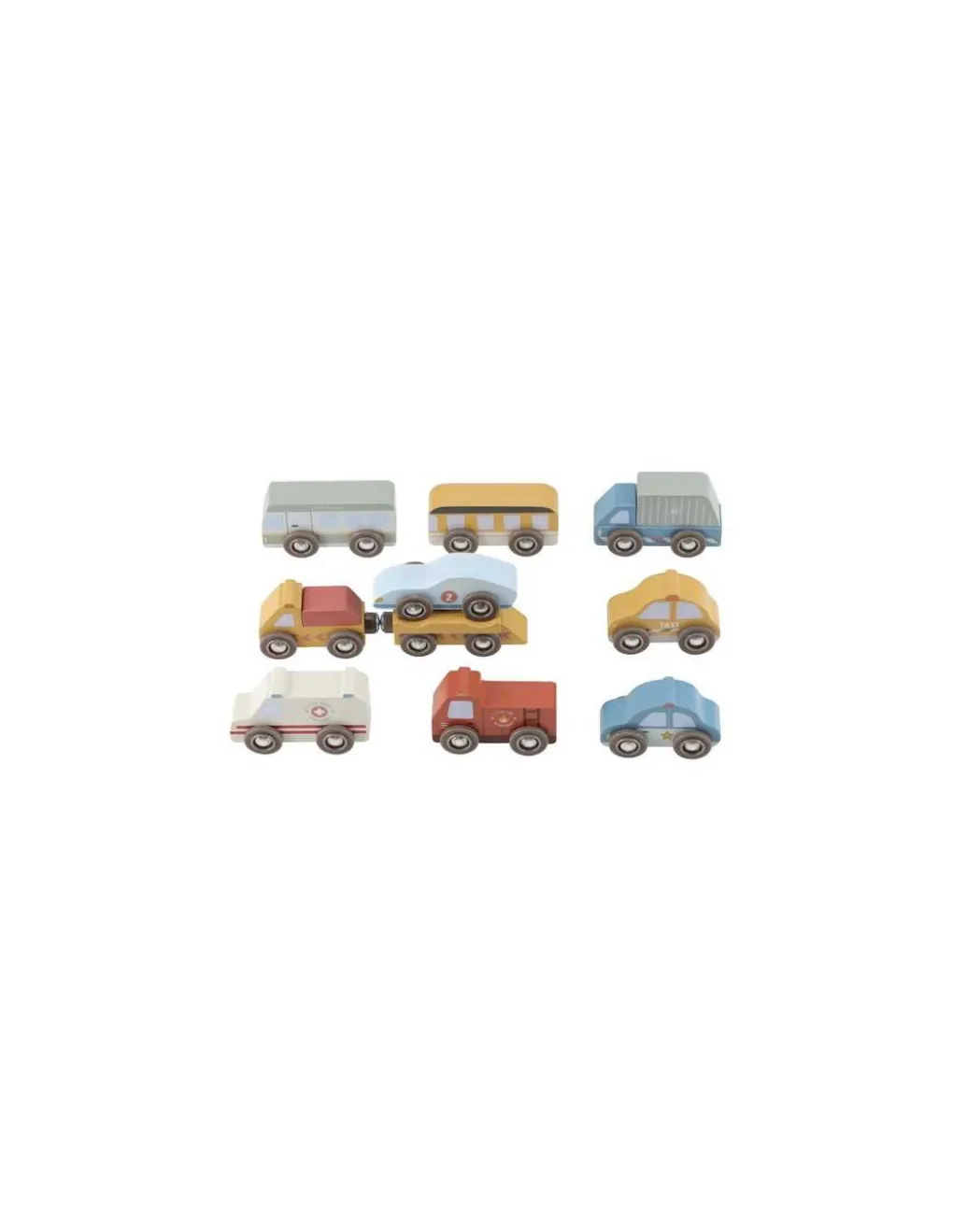 Little Dutch 9 véhicules en bois - Discount
