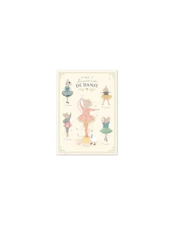Moulin Roty Affiche Les 5 positions de danse La petite école de danse - New