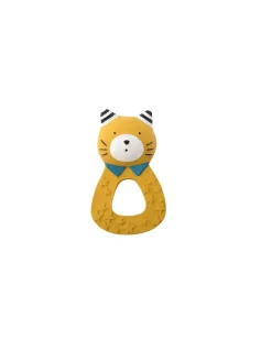 Moulin Roty Anneau caoutchouc naturel Chat moutarde Les Moustaches - Discount