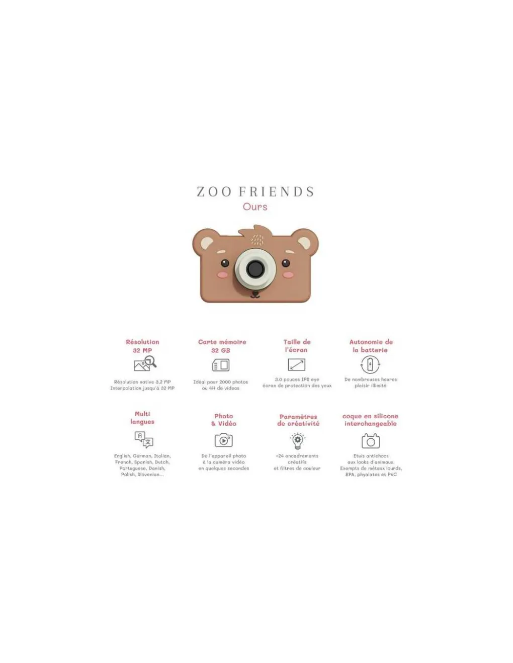 The Zoofamily Appareil photo Ours - Hot