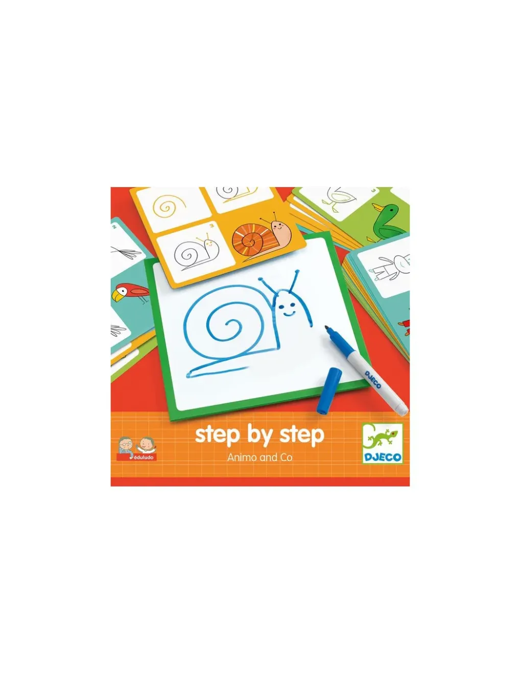 Djeco Apprendre à dessiner Step by step Animals and Co - Outlet