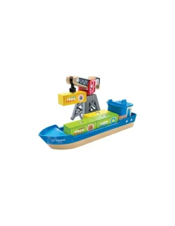Hape Toys Bateau cargo et grue - Hape Clearance