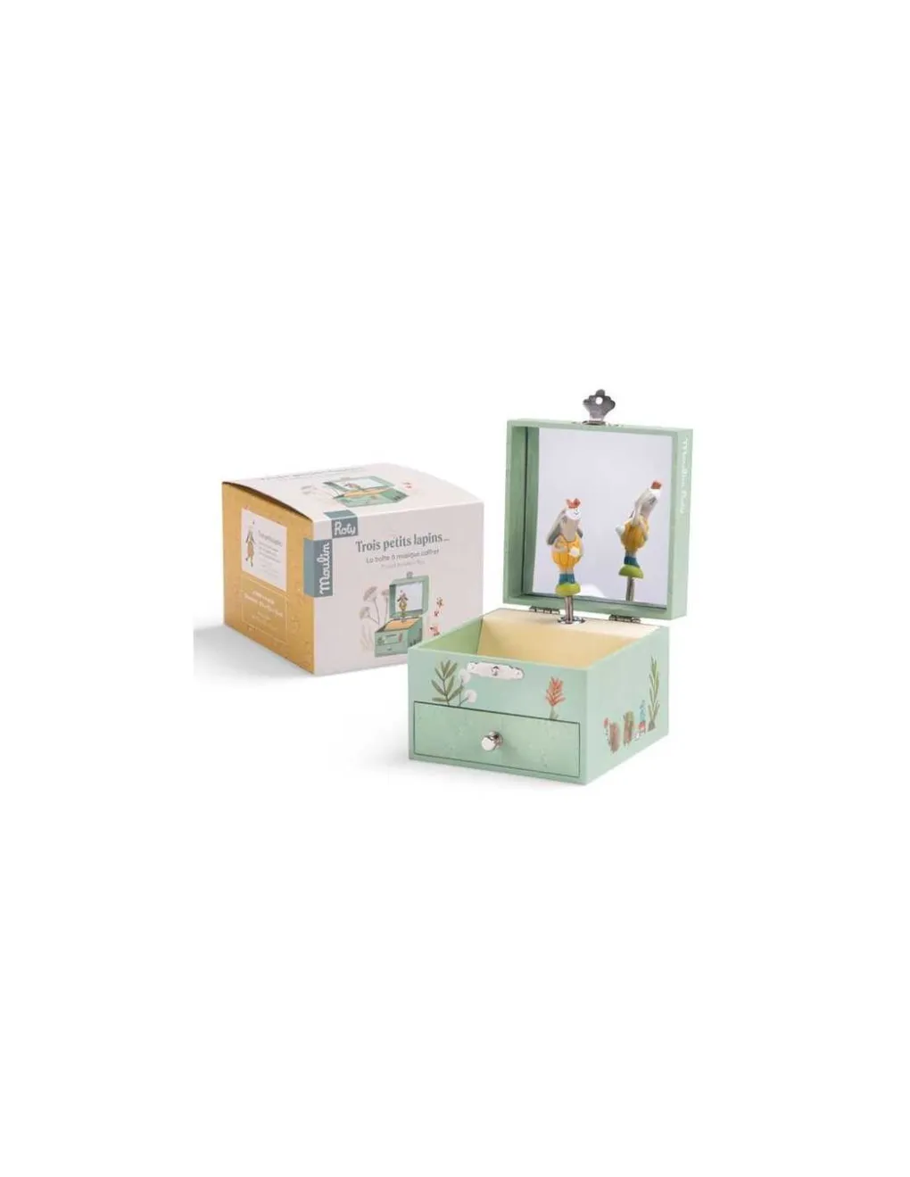 Moulin Roty Boîte à musique coffret Trois Petits Lapins - Sale