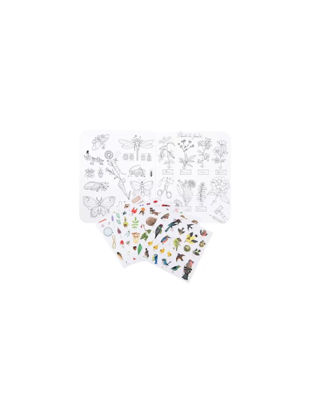 Moulin Roty Cahier de coloriage et stickers Le botaniste Le Jardin du Moulin - Discount