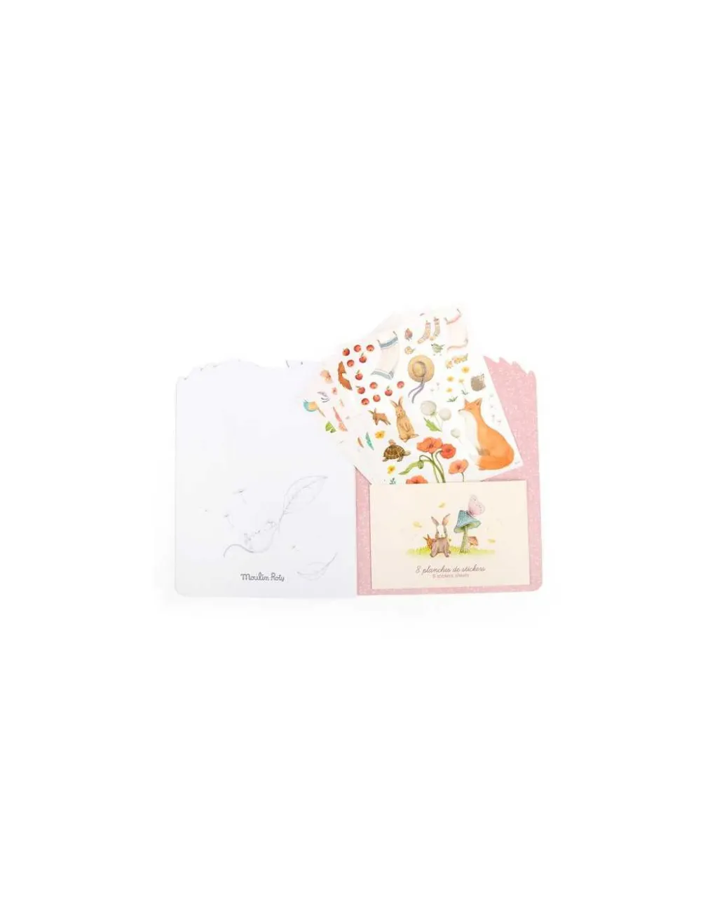 Moulin Roty Cahier de coloriage et stickers Les Rosalies - Outlet