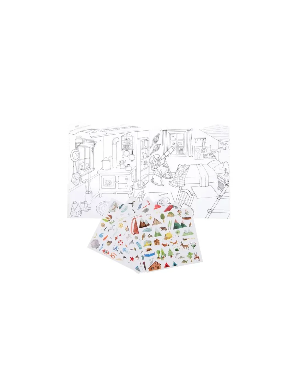 Moulin Roty Cahier de coloriage et stickers L'explorateur Le Jardin du Moulin - Sale