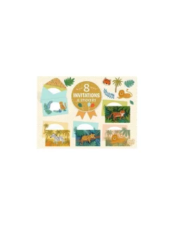 Lovely Paper by Djeco Cartes d'invitation Animaux de la Jungle - Djeco Clearance