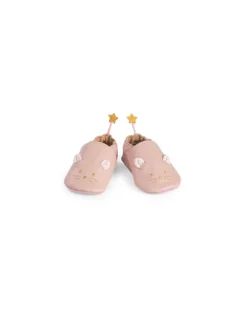 Moulin Roty Chaussons cuir souris rose La petite école de danse 6/12 m - New