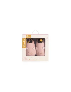 Moulin Roty Chaussons cuir souris rose La petite école de danse 6/12 m - New