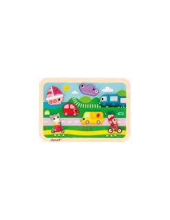 Janod Chunky puzzle Les véhicules - Discount