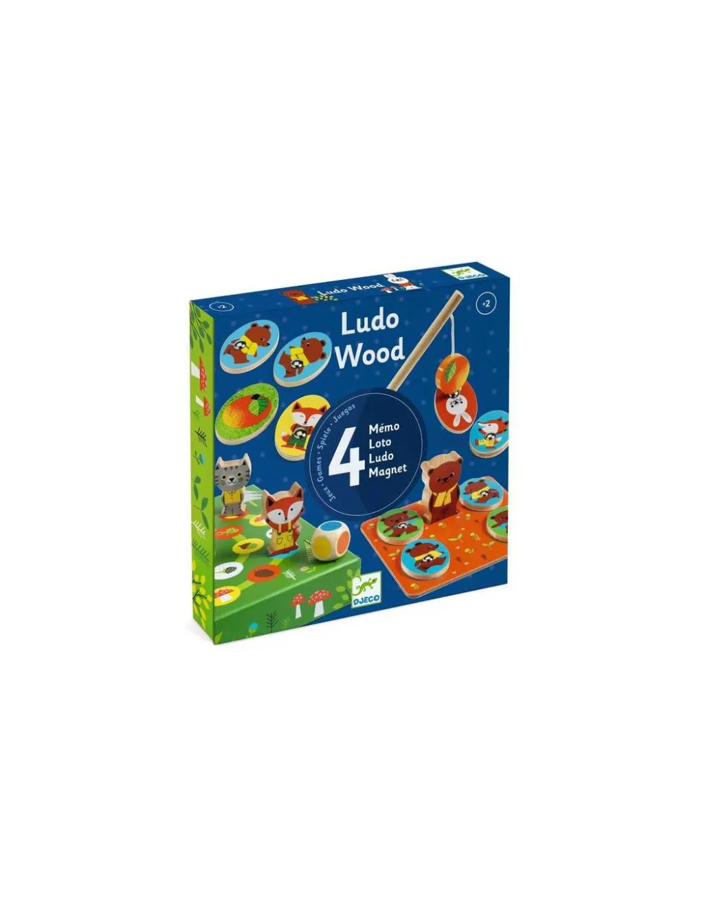 Djeco Coffret 4 jeux Ludo Wood - Sale