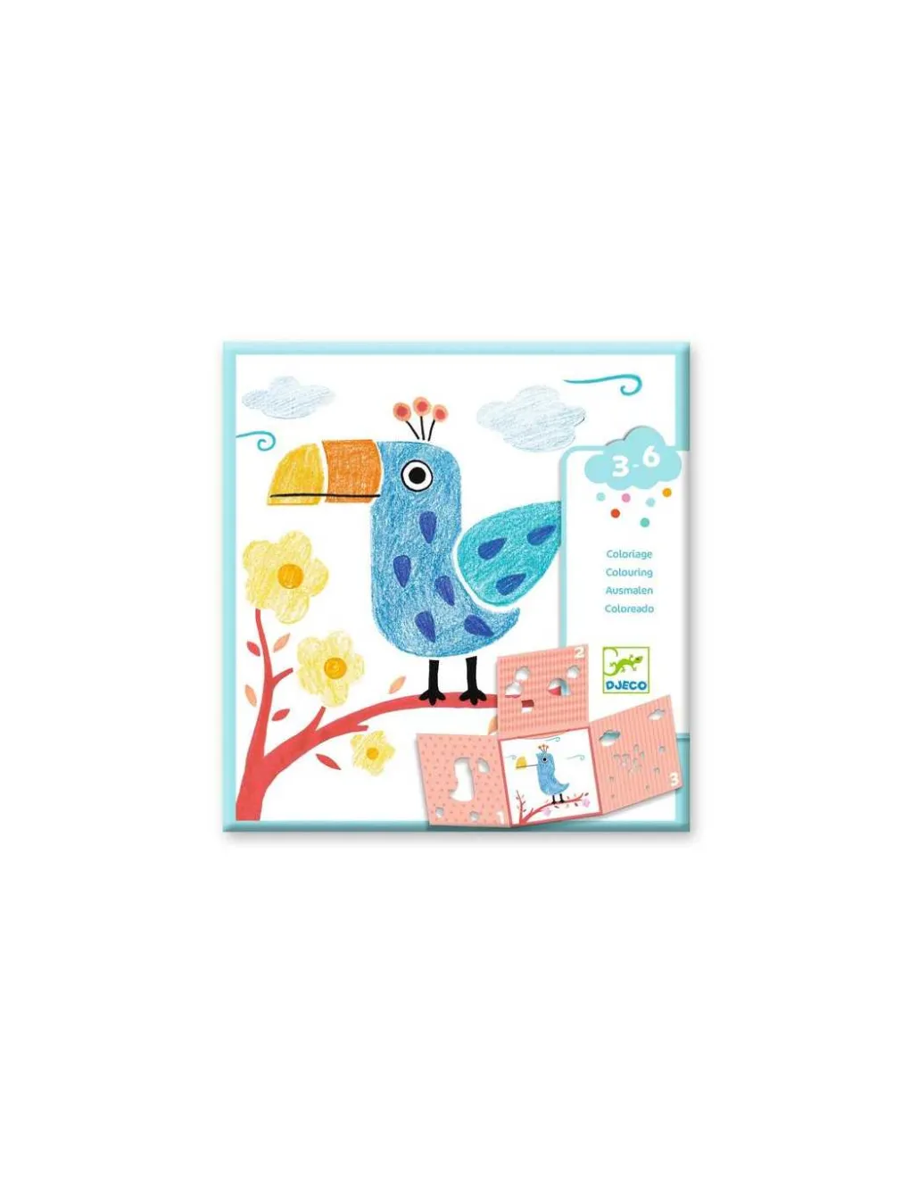 Djeco Coloriage 3 pochoirs pour une image - Discount