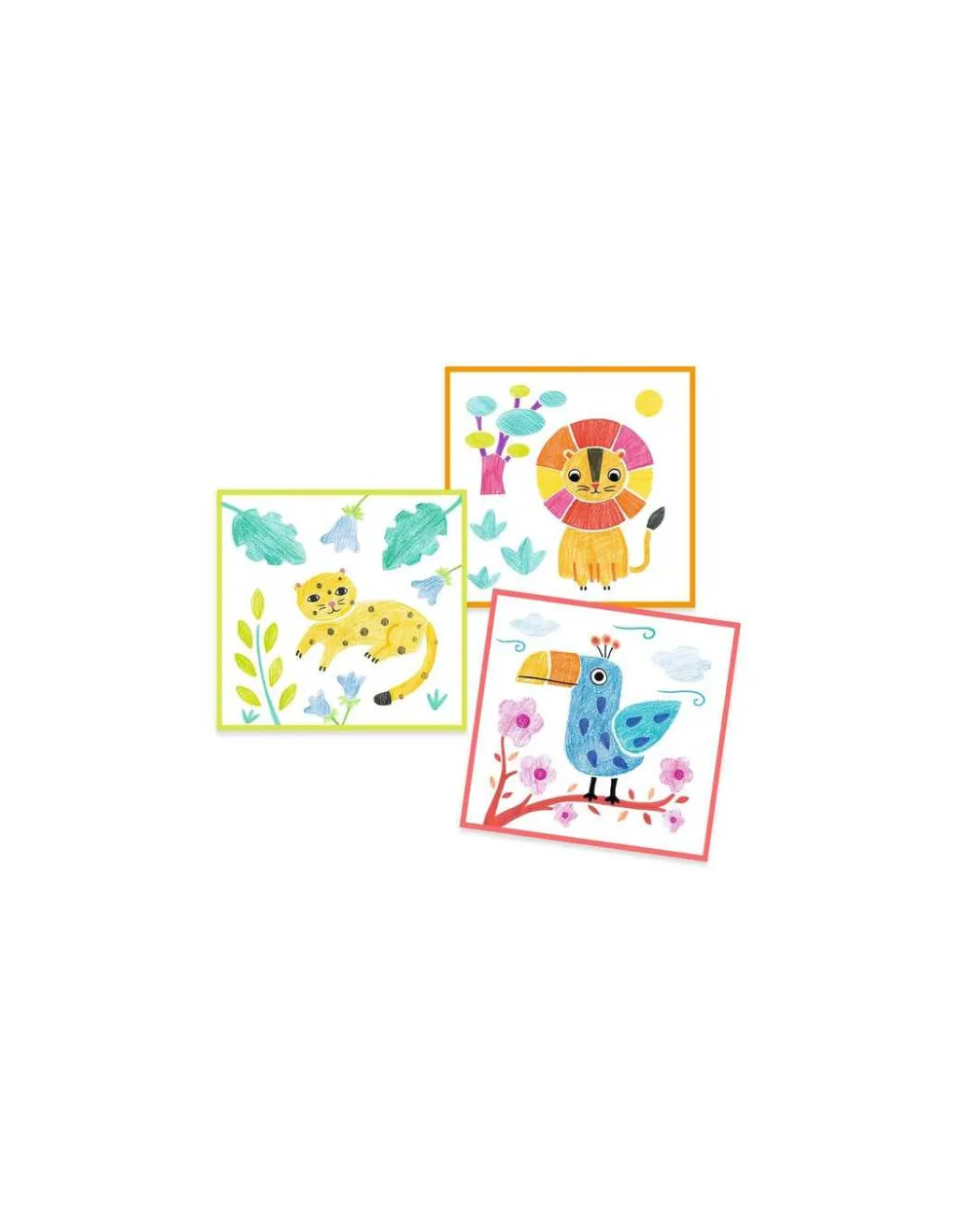 Djeco Coloriage 3 pochoirs pour une image - Discount