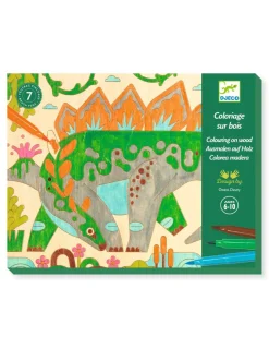Djeco Coloriage sur bois Dino world - Clearance