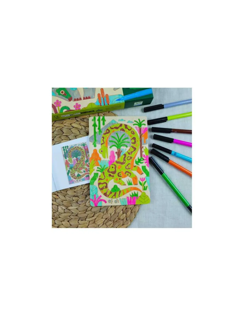 Djeco Coloriage sur bois Dino world - Clearance