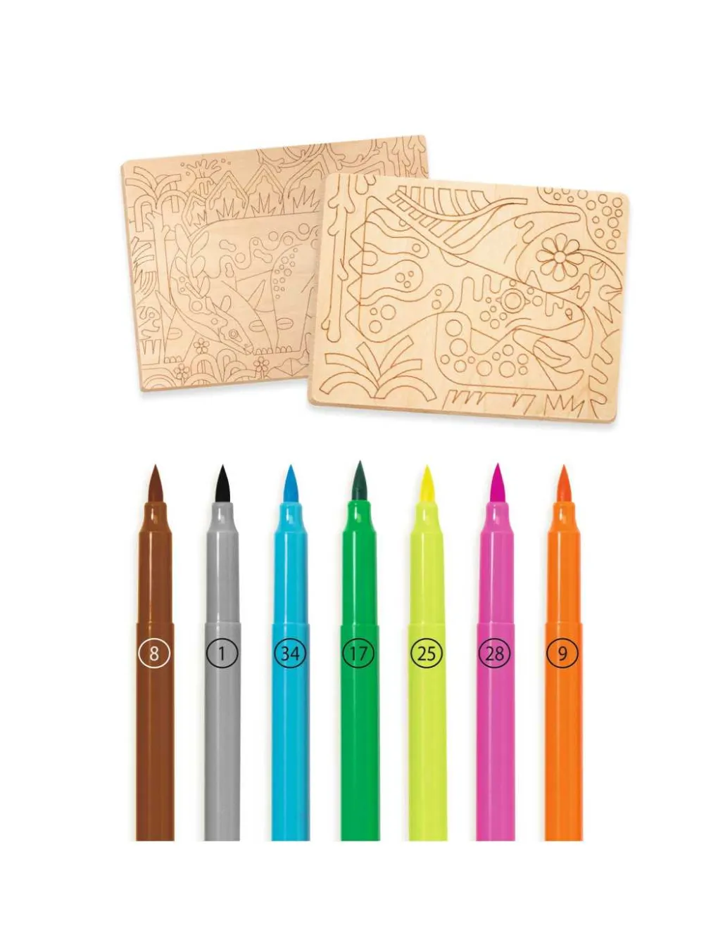 Djeco Coloriage sur bois Dino world - Clearance