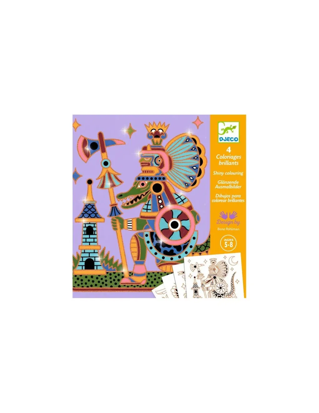 Djeco Coloriages brillants Guerriers animaux - Outlet