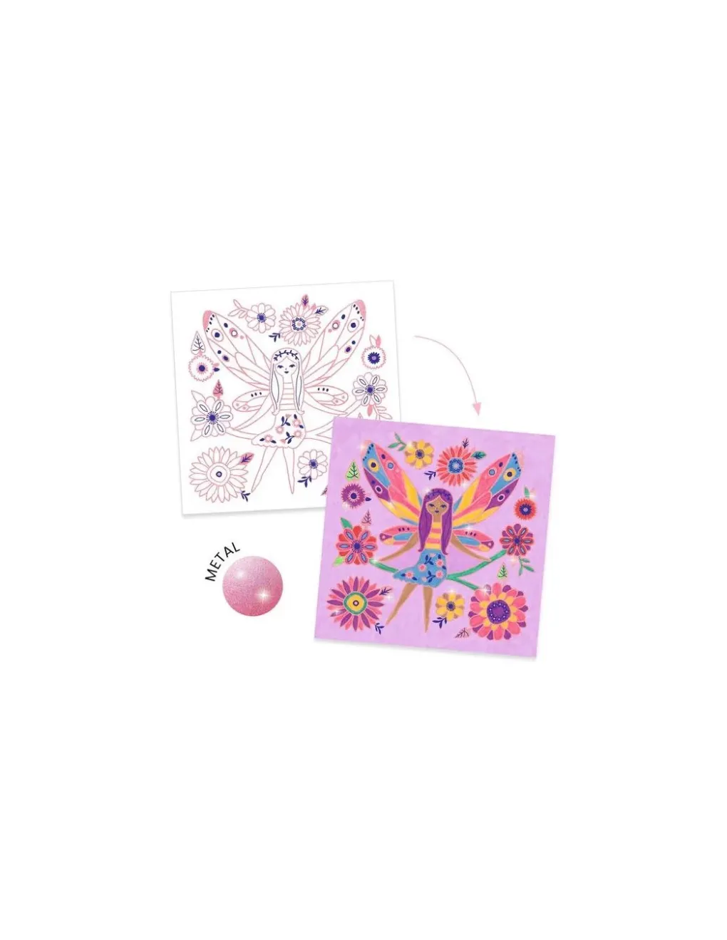 Djeco Coloriages brillants Petites ailes - New