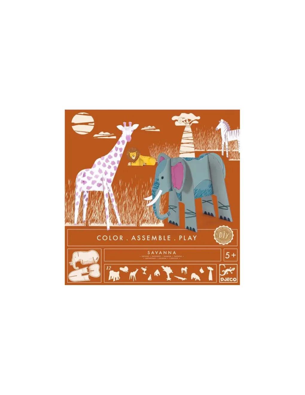 Djeco Colorie assemble et joue DIY Savane - Online