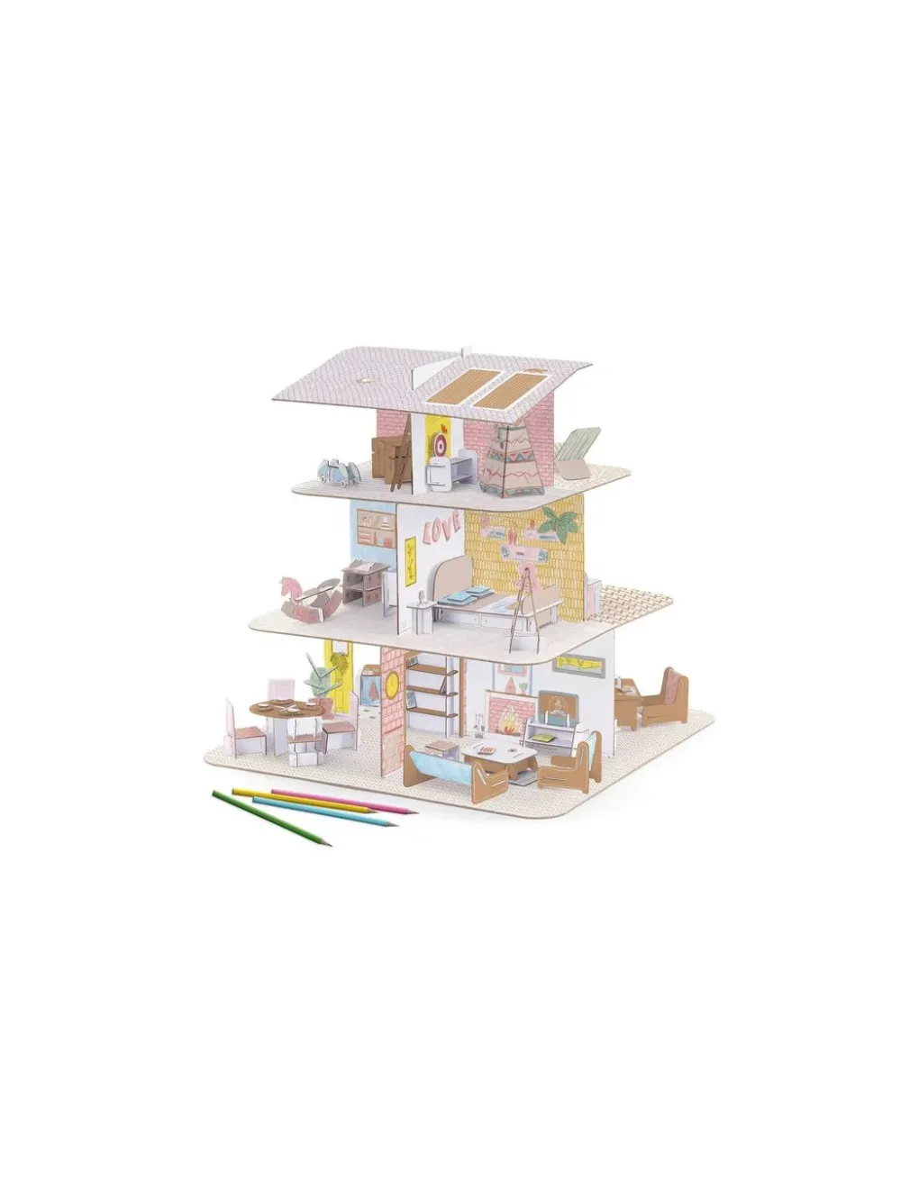 Djeco Colorie assemble et joue DIY Maison de poupées - Online
