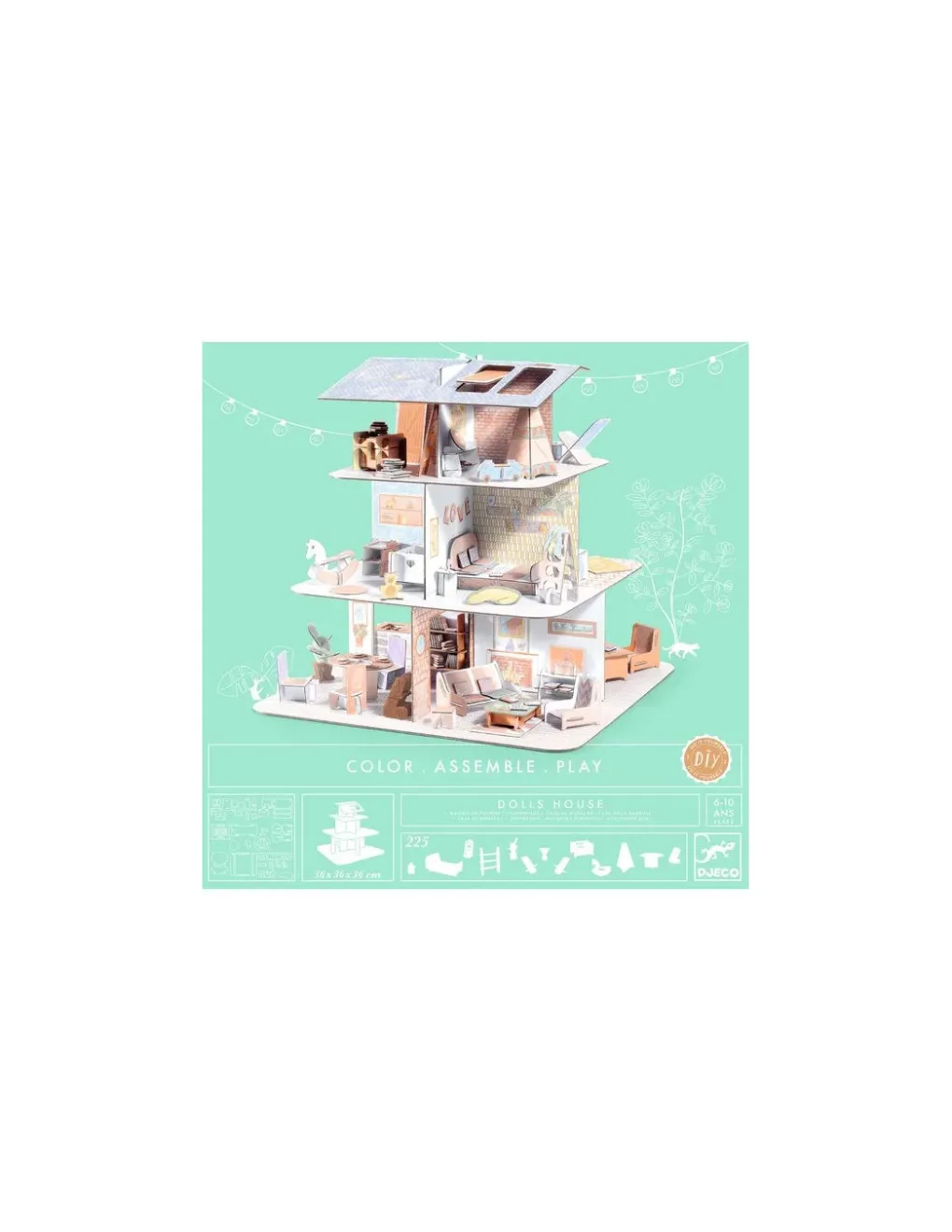 Djeco Colorie assemble et joue DIY Maison de poupées - Online