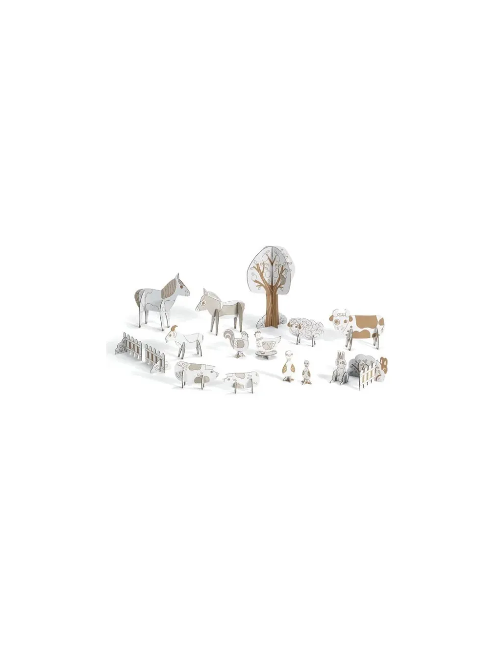 Djeco Colorie assemble et joue DIY Ferme - New
